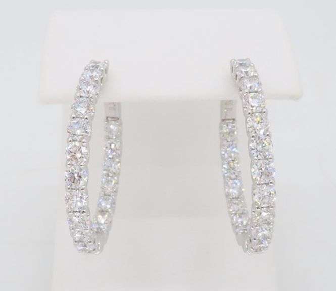 4.18CTW Inside Out Diamond Hoop Earrings
