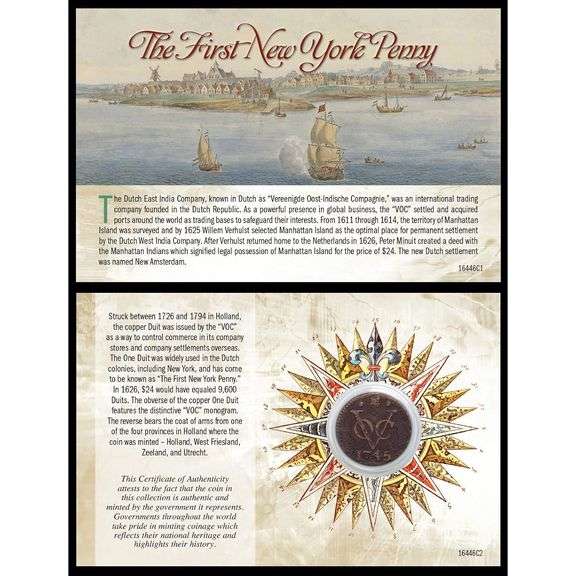 Rare Historical Artifact The First New York Penny