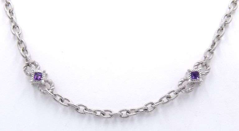 925 Sterling silver Judith Ripka Amethyst necklace