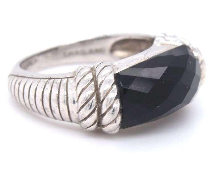 Judith Ripka 925 sterling silver black onyx ring