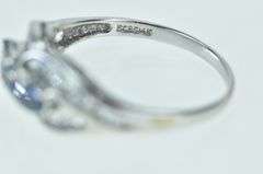 14K White Gold Blue & White Sapphire Twist Statement Ring