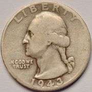 1943-S Double Die Obverse Washington Quarter, Circulated.