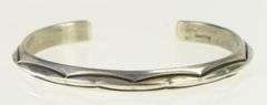 Sterling Silver Douglas Etsitty Navajo Stamped Cuff Bracelet