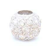 18kt White gold CZ ball pendant