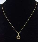 Darling 18K Yellow Gold Approx. 0.66CTS Blue Sapphire and Diamond Pendant Necklace