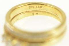 14K Yellow Gold 0.50 Ctw Diamond Engagement Bridal Set Ring