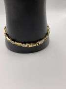 7.2g 10k Yellow Gold Heart Diamond Bracelet 7.5"