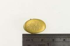 10K Yellow Gold Cursive J R H Engraved Monogram Dress Clip