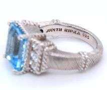 Judith Ripka Swiss blue topaz stone ring
