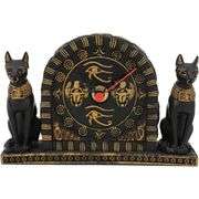 Twin Goddess Bastet Table Clock