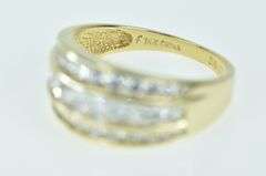 14K Yellow Gold Graduated CZ Channel Statement Band Ring
