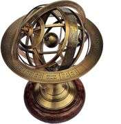 Celestial Antique Brass Armillary Sphere with Zodiac Engravings