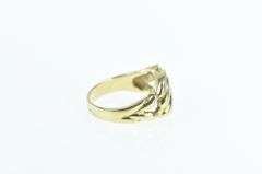 14K Yellow Gold 0.25 Ct Diamond Solitaire Scalloped Ring
