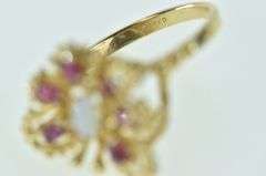 14K Yellow Gold Ruby Opal Butterfly Beauty Symbol Ring