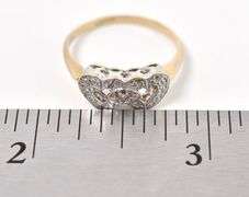 Loveable 10K Yellow Gold Diamond Heart Ring