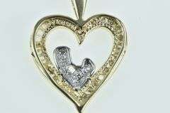 10K Yellow Gold Heart Mother Child Diamond Love Pendant