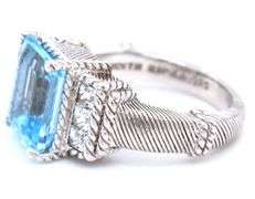 Judith Ripka Swiss blue topaz stone ring