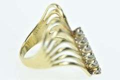 14K Yellow Gold 0.36 Ctw Diamond Chevron Layered Ring