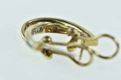 10K Yellow Gold Baguette Diamond Oval French Clip Earrings