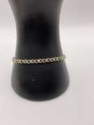 5.3g 10k Yellow Gold XO Diamond Bracelet 7"
