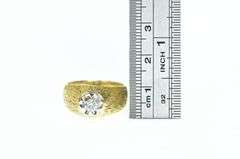 14K Yellow Gold 0.20 Ct Retro Grooved Vintage Statement Ring