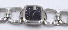 Gucci black dial stainless steel watch