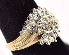 Sparkling 10K Yellow Gold Diamond Ring