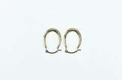 10K Yellow Gold Puffy Vintage Oval Hoop Fashion Earrings