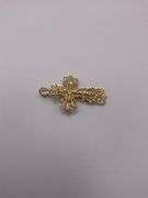 2.8g 14 YG Cross Pendant Diamond Cut 1.5x1"