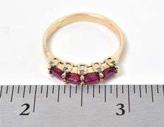 Angelic 10K Yellow Gold Ruby and Diamond Ring