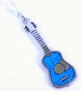 Turquoise Guitar Pendant & Sterling Chain