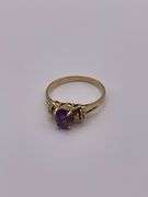 2.0g 14k Yellow Gold Diamond/ Purple size 6