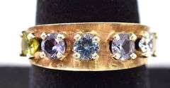 Wonderful 14K Yellow Gold Multi-Gemstone Ring