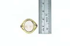 18K Yellow Gold Rose Quartz Ganymede Aquarius Zodiac Ring