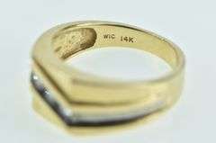 14K Yellow Gold 0.20 Ctw Diamond Squared Men's Ring