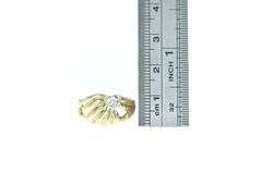 14K Yellow Gold 0.25 Ct Diamond Solitaire Scalloped Ring