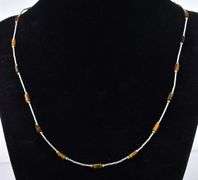 Tiger's Eye Bead Necklace in Sterling Silver