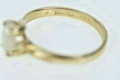 10K Yellow Gold Vintage Opal Diamond Accent Bypass Ring