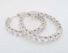 4.18CTW Inside Out Diamond Hoop Earrings
