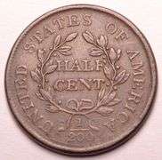 1806 Draped Bust Half Cent Small 6 No Stems