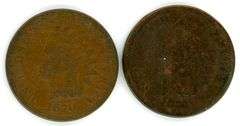 Two Different Indian Head Cents: 1870 & 1871