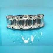 Sparkling 14 Kt White Gold Plate 5.07 Ct VVs1 F-G Simulated Diamond Ring