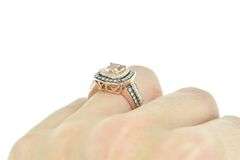 14K Rose Gold 2.14 Ctw LeVian Morganite Diamond Halo Ring