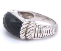 Judith Ripka 925 sterling silver black onyx ring