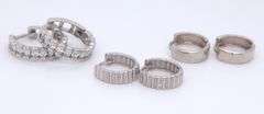 3 Pairs of 14kt white gold earrings