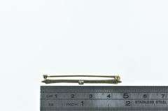 10K Yellow Gold Art Deco Filigree Diamond Ornate Bar Pin/Brooch