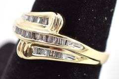 Elegant 10K Yellow Gold Diamond Ring