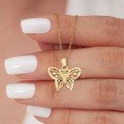 10k Solid Gold Butterfly Pendant