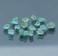 Uncut untreated 9.74ct Paraiba blue Apatite parcel