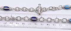 925 Sterling silver Judith Ripka Turquoise and Lapis link necklace